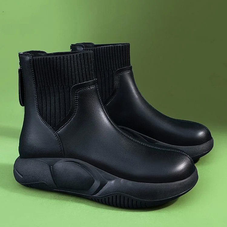 여성 프랑스식 통굽 키높이 단화