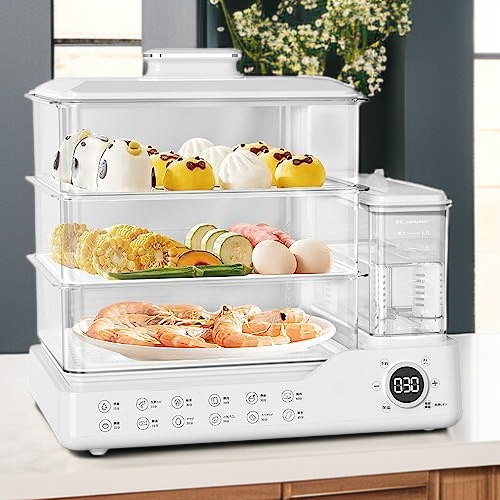 多機能3層蒸気鍋の使用例