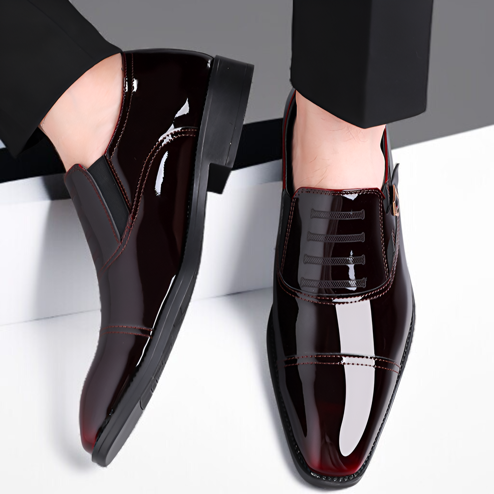 メンズカジュアルシューズ 青年用ビジネスドレスシューズ トレンドPUレザーシューズ