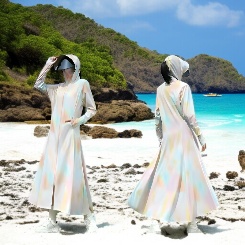 大つば付き日焼け止め服顔首ガード