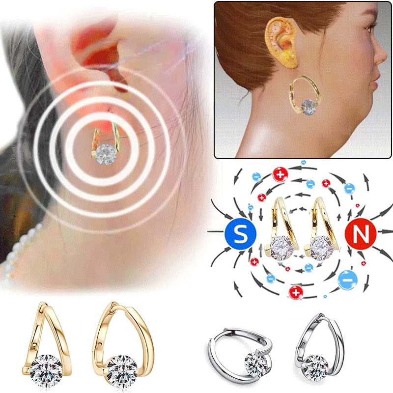 여성 큐빅 하트 디톡스 귀걸이