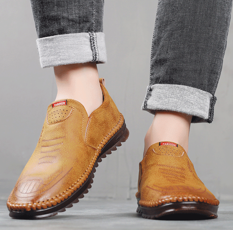 Cusut din piele lucrata manual Pantofi din piele casual respirabili