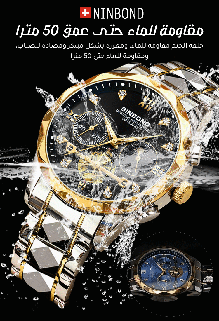 ساعة متعددة الوظائف مع ستة عقارب من سلسلة BINBOND الجديدة