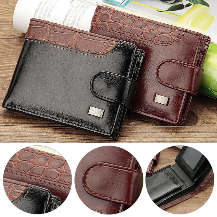 【メンズ本革2つ折り財布】本革、撥水性、傷に強い、大容量