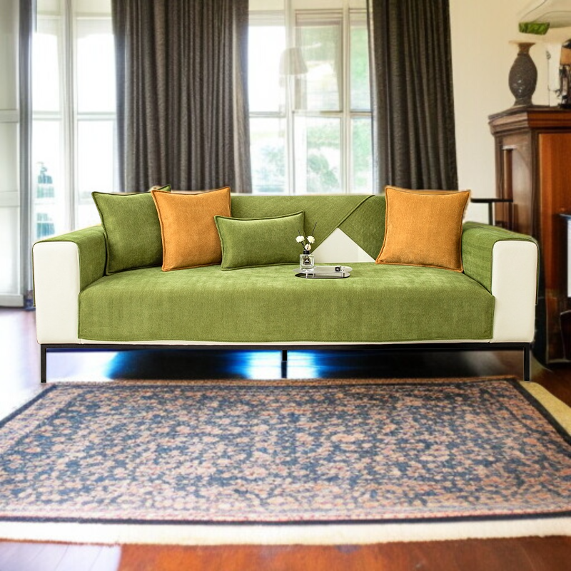 シュニール織ソファカバー ピュアカラー おしゃれなリビング