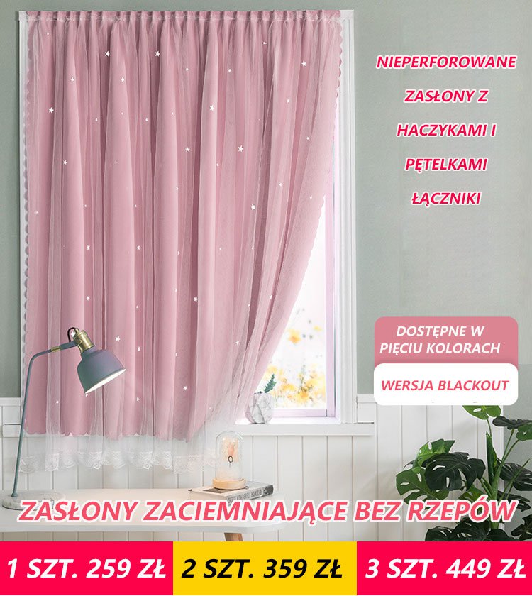 Zasłony zaciemniające bez rzepów