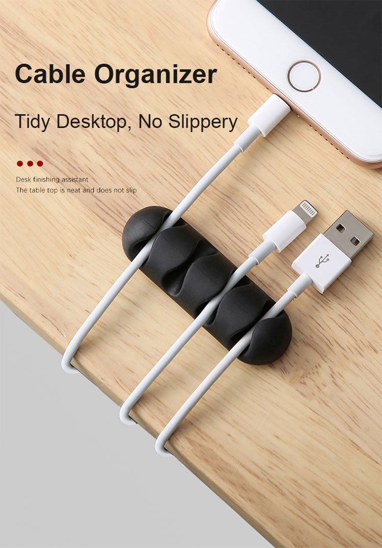 SL-Desktop Storage Self-Adhesive Cable Organizer on office desk
