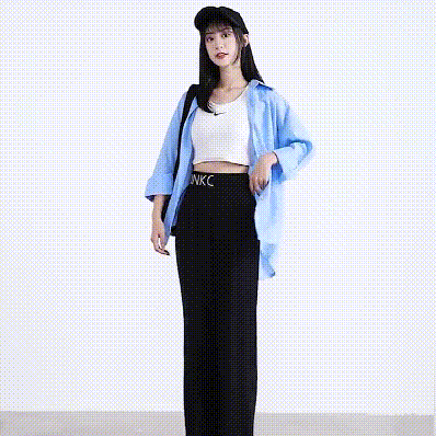 レディースロング冷感ワイドパンツ