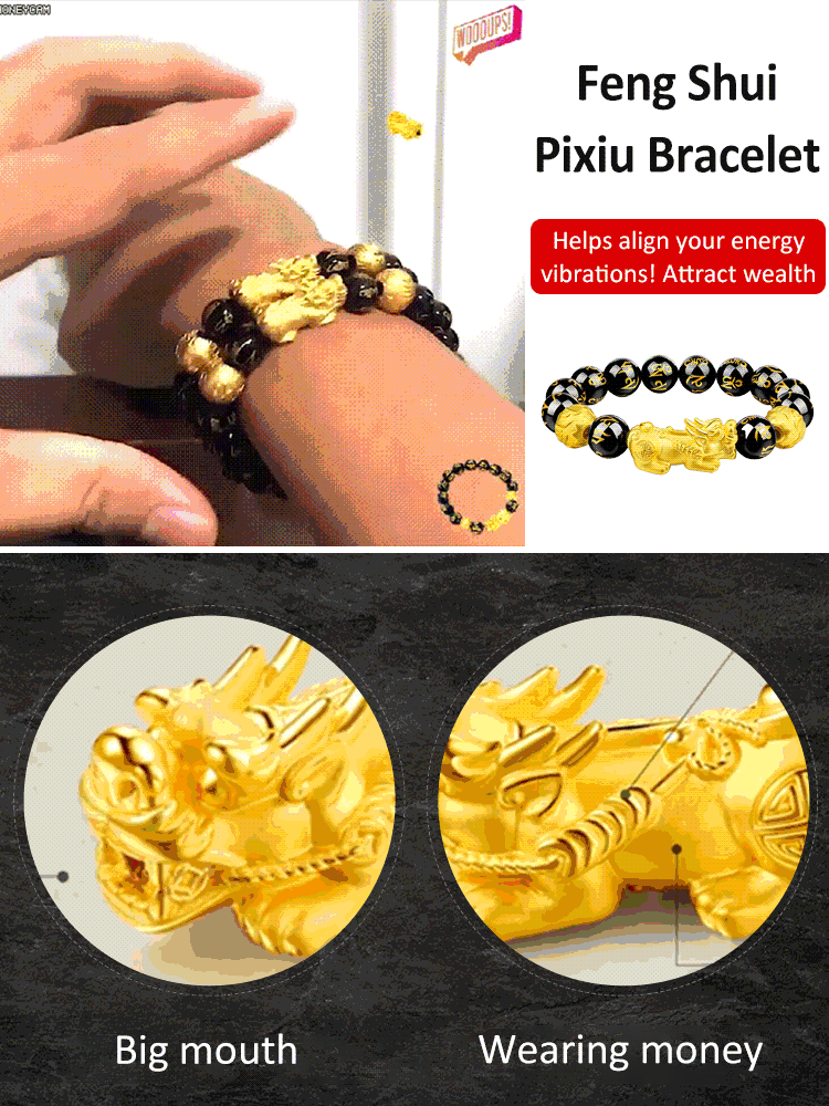Six-Character Mantra Gold Pixiu Bracelet