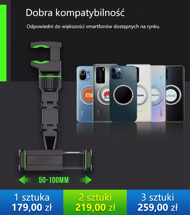 UCHWYT SAMOCHODOWY NA TELEFON WSTECZNE LUSTERKO