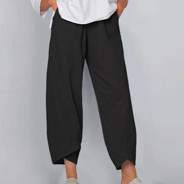 9分丈綿麻パンツ