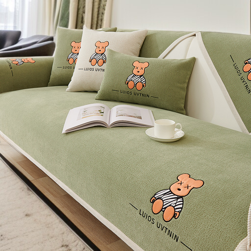 샤닐 소파 패드 커버 미끄럼 방지 방석 등받이 컴포트 소파 패드 커버 패드