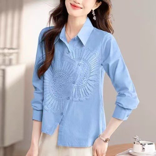 新設計不規則重工拼接襯衫