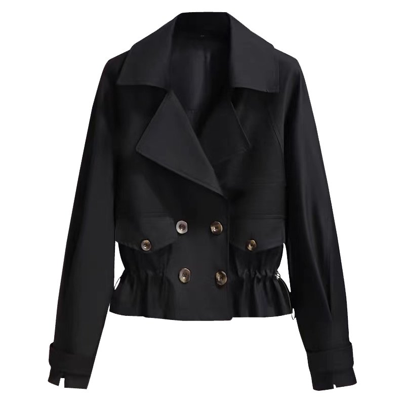 Korean style short fashion trench coat