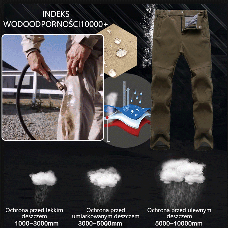Taktyczne spodnie wodoodporne