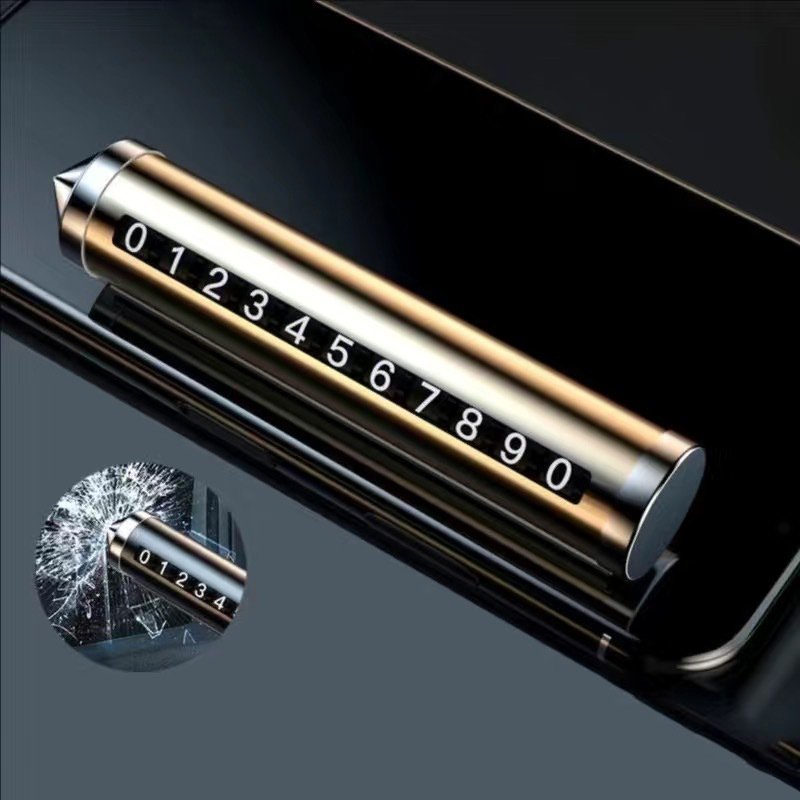 緊急脱出ハンマー付き多機能電話番号プレート