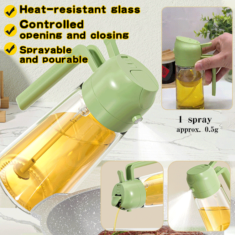 Spraying/ pouring integrated oil bottle