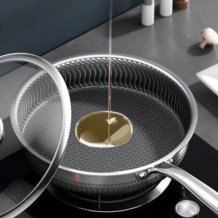 ドイツ産ステンレス鋼フライパン 鍋深：6cm