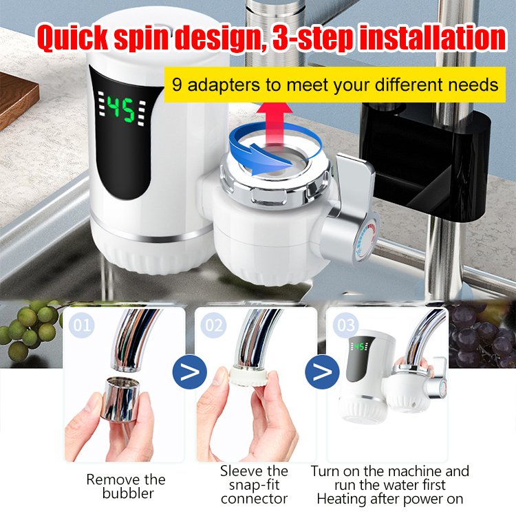 Installation-free warm water faucet