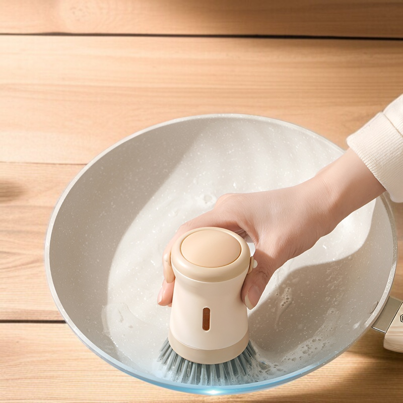 キッチン用多機能ポットブラシのロングハンドルデザイン