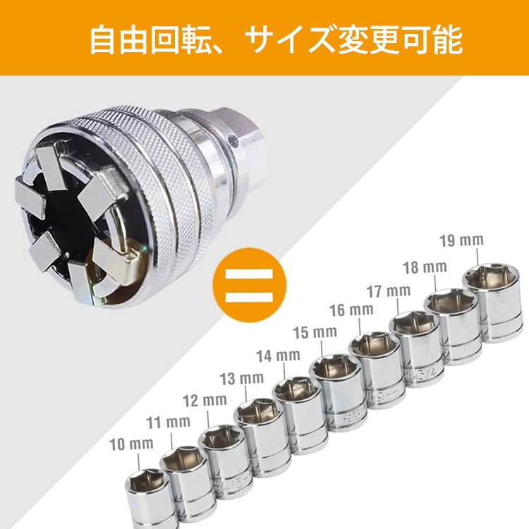 調節可能マジックソケットレンチ