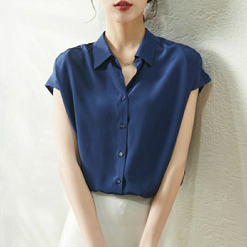 반소매 쉬폰 셔츠