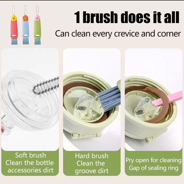 Three-in-one multifunctional flower bottle brush