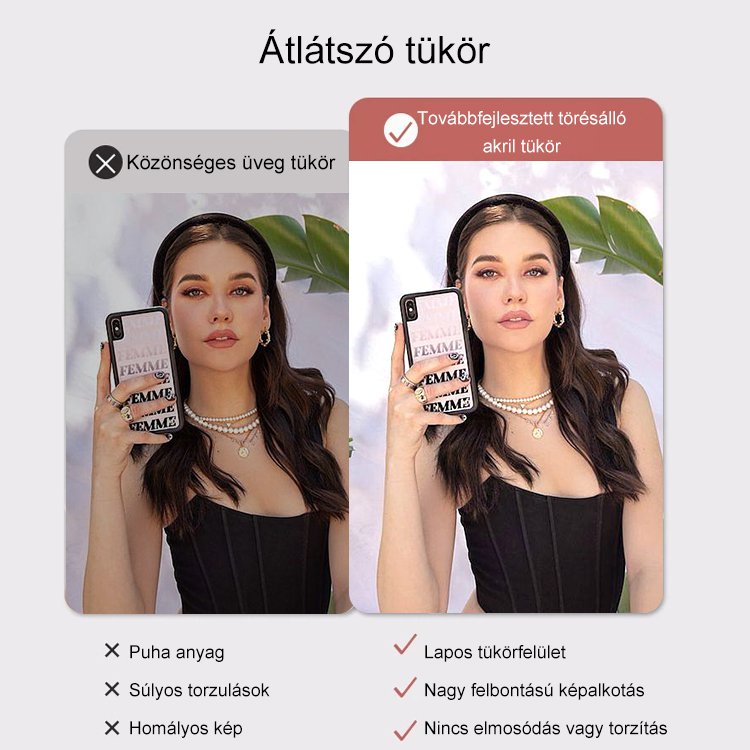 JS egyrészes akril puha testű tükör matrica