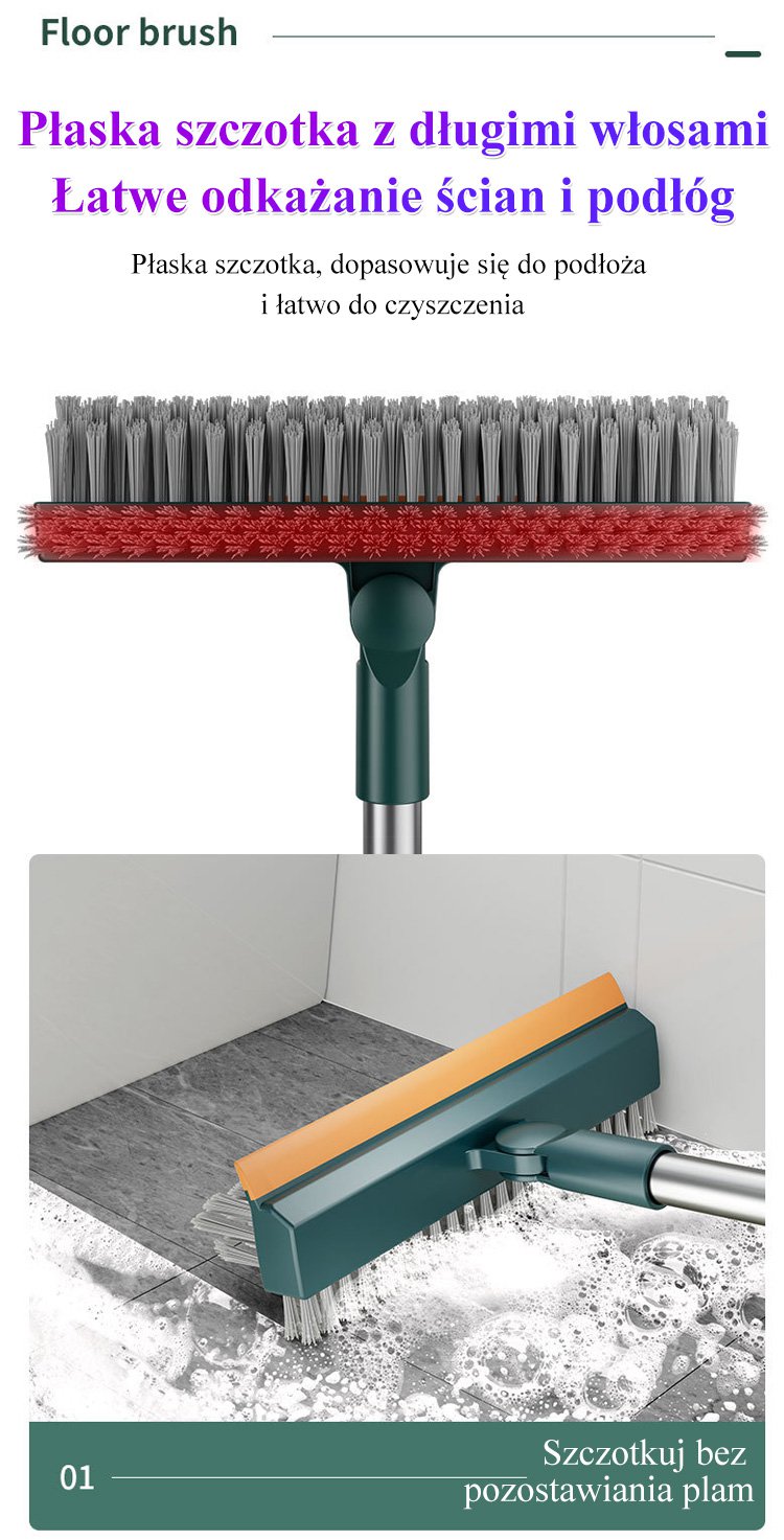 Szczotka 3 w 1 do szorowania podłogi – prezentacja funkcji