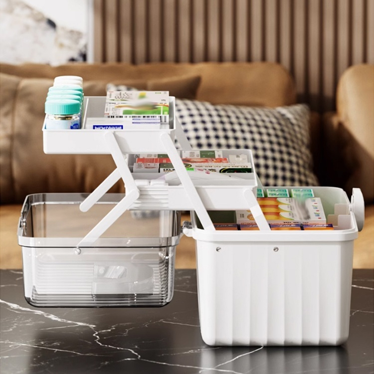 折りたたみ式三層薬収納ケース