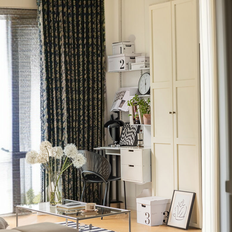 バルコニーフック遮光カーテン高精度グレーの全体画像