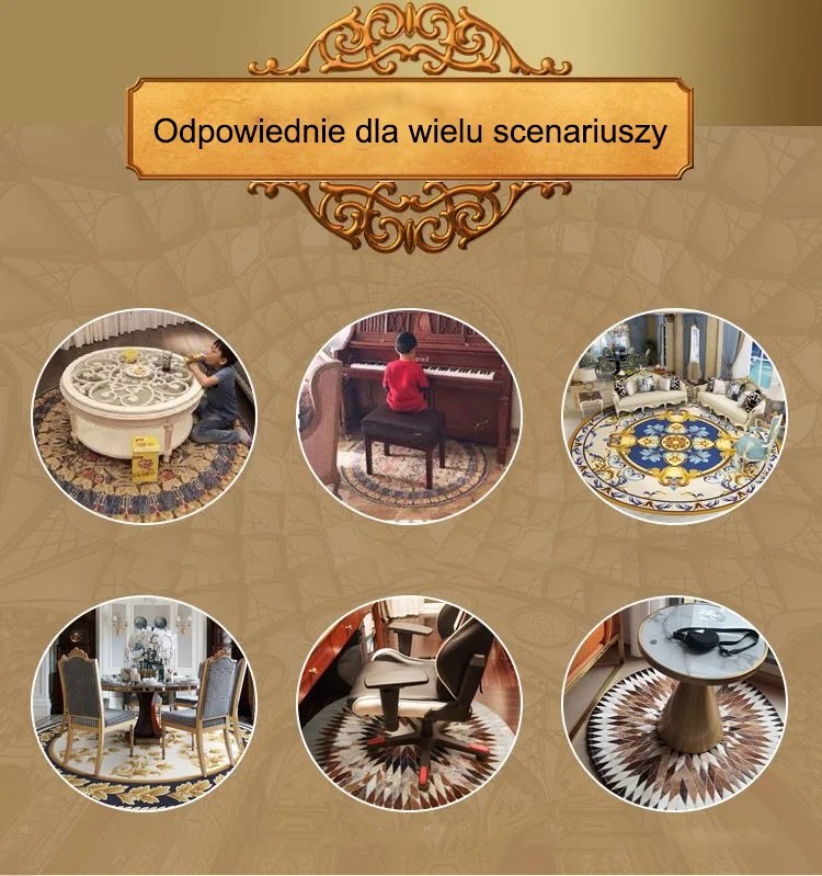 Detal wzoru Mandala na vintage dywanie okrągłym