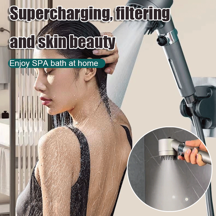 Multifunctional supercharged hand-held shower