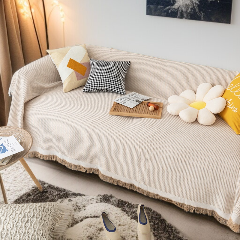 Protective cotton sofa towel covering entire sofa