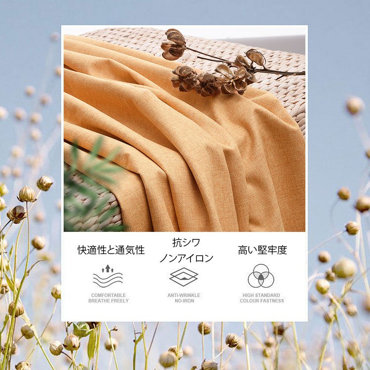 夏のコットンリネン半袖Tシャツ