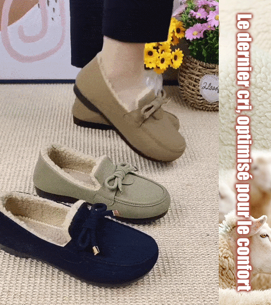 Chaussures décontractées à doublure en peluche à enfiler