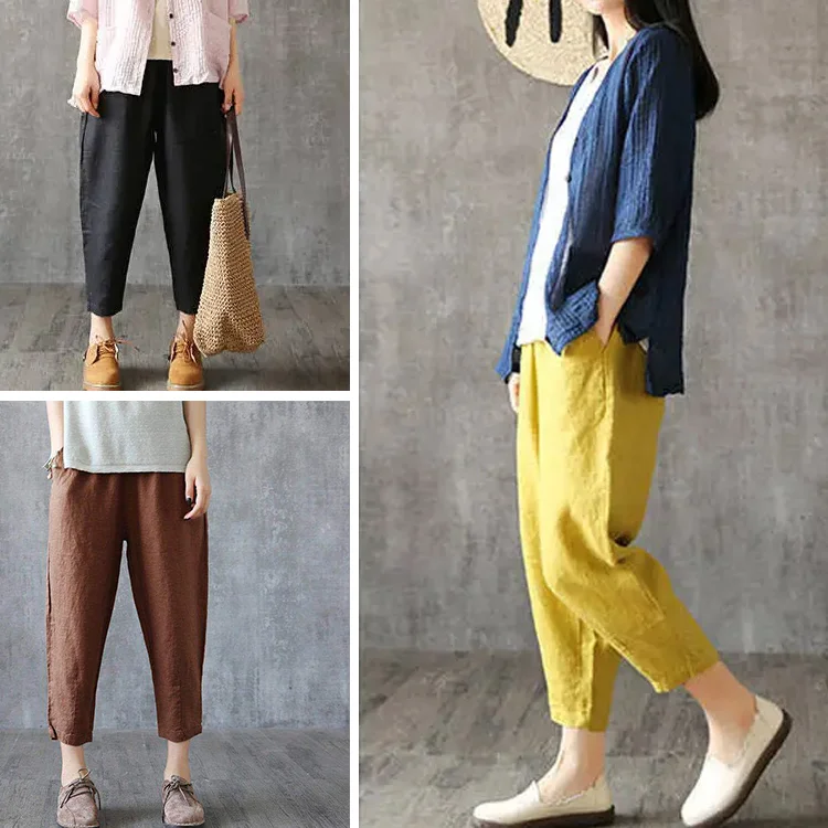 【皇室専用｜越後上布で仕立てた逸品】綿麻9分丈サルエルパンツ