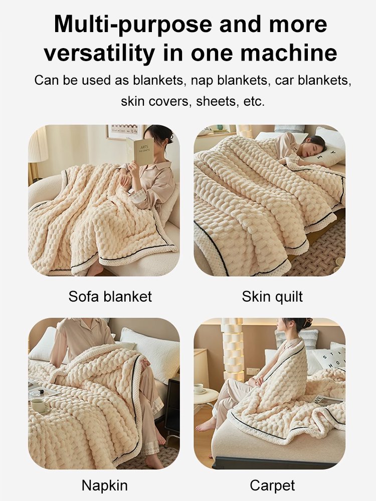 Double-layer thickened blanket with minky dots