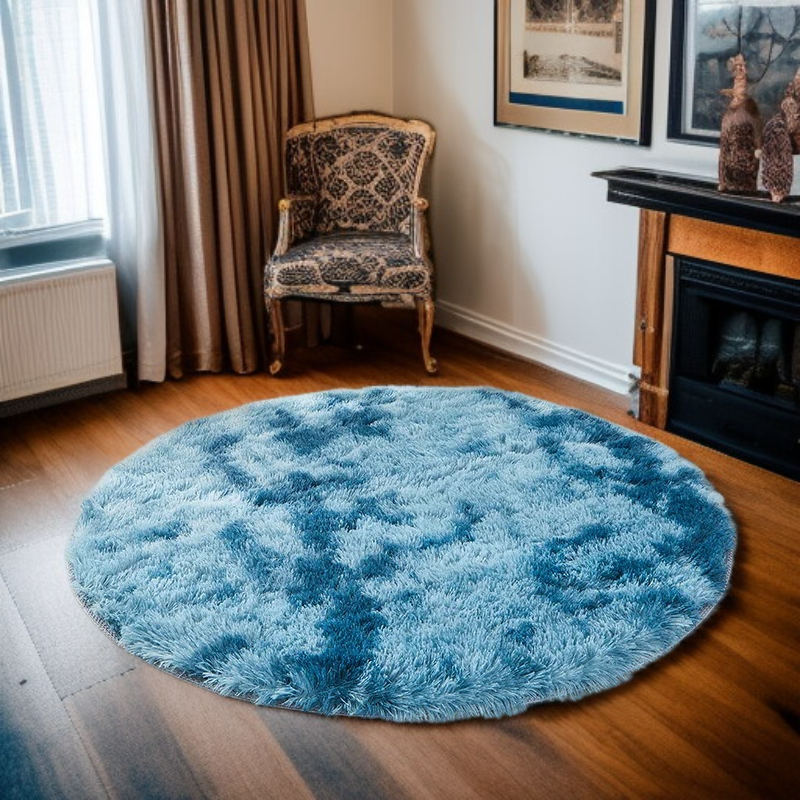 高級絲毛紮染地毯質感