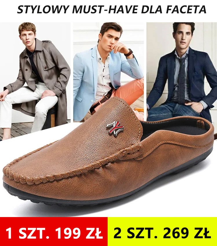 JS--Pół pantofel z oddychającej skóry bez obcasa