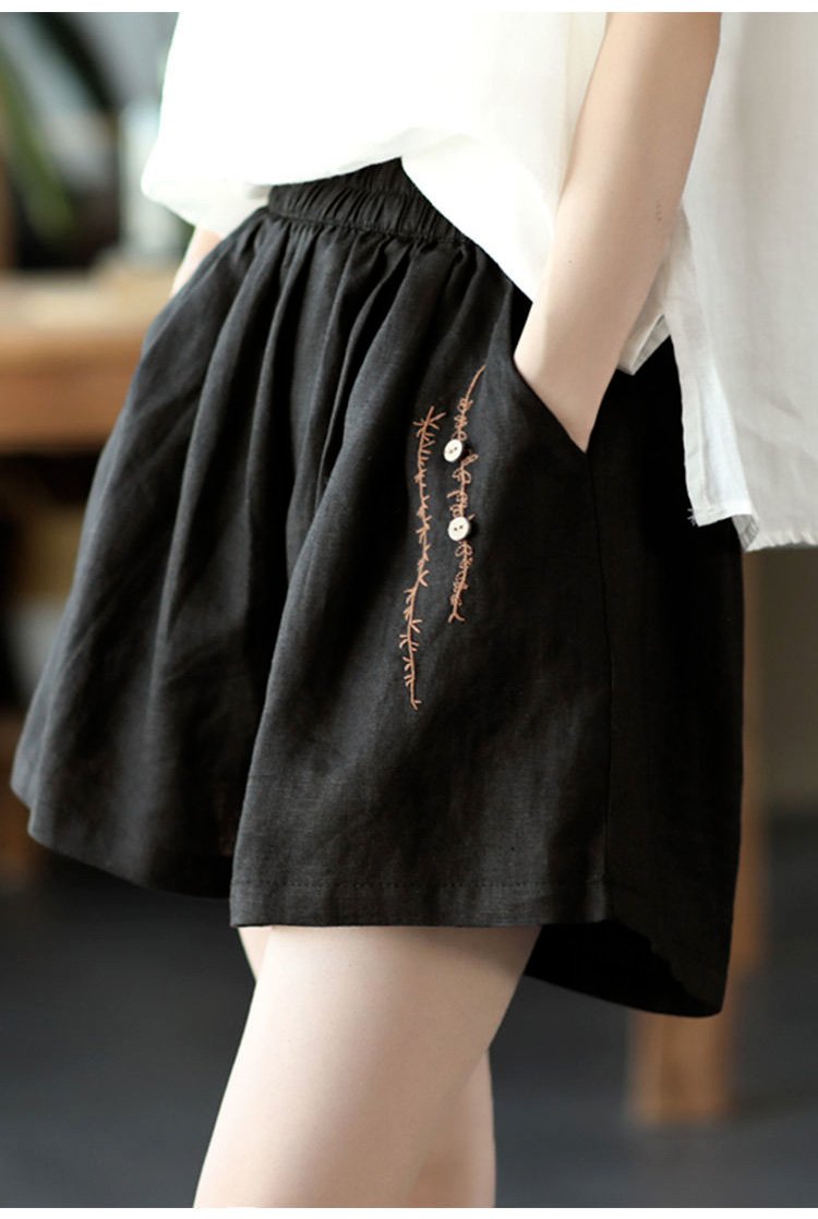 日常使いに便利な綿麻短パン