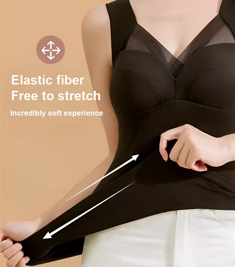 Thermal vest undershirt with built-in bra