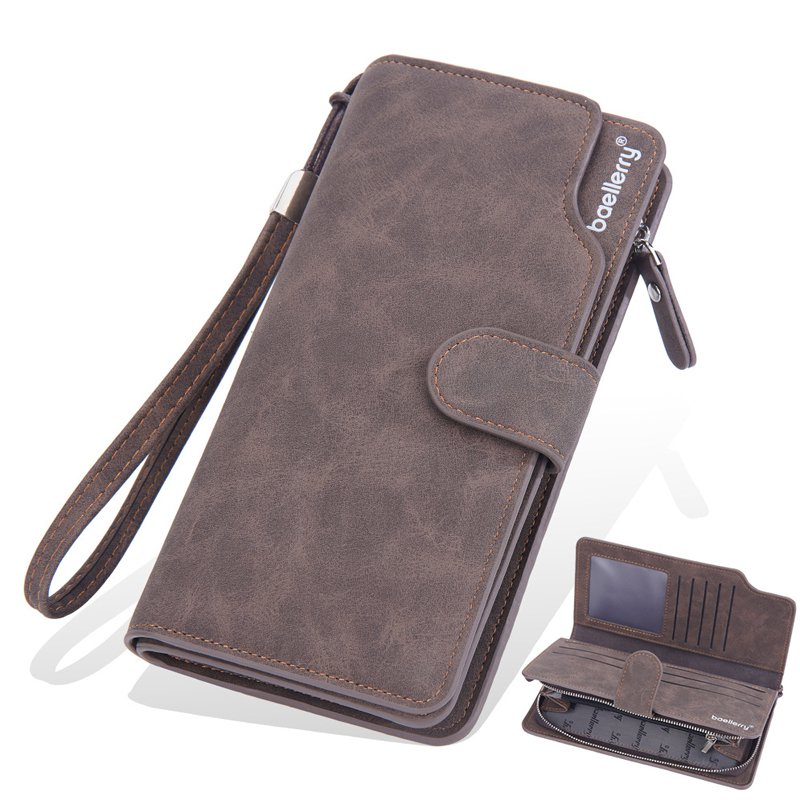 Handtasche aus gebürstetem Leder für Herren mit mehreren Kartenschlitzen