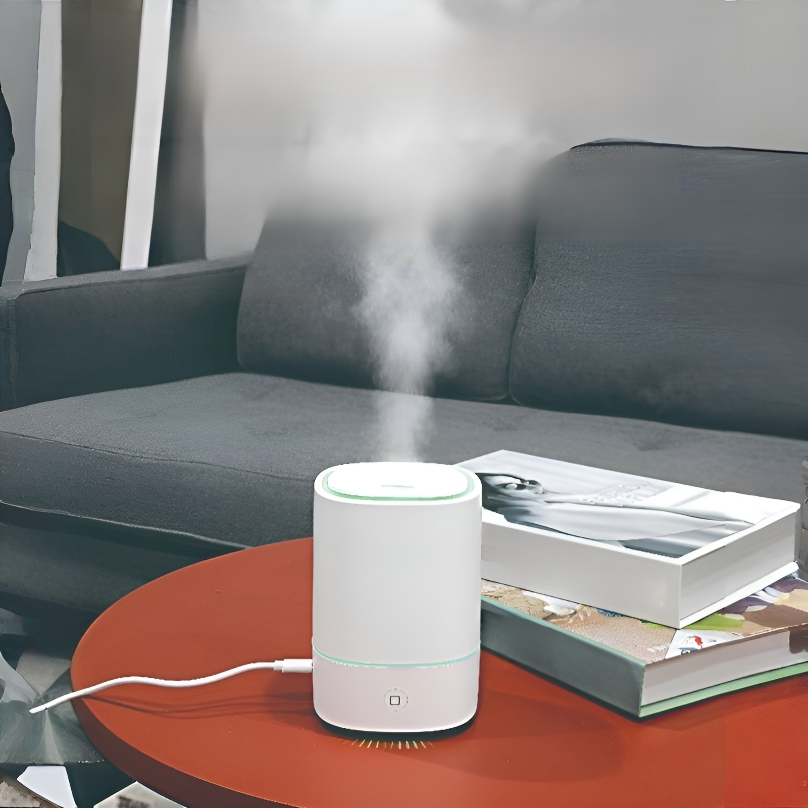 ナチュラルな木目調の加湿器デザイン