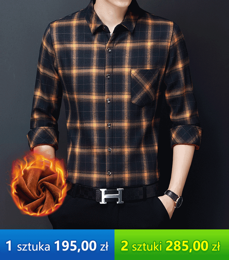 Złota aksamitna koszula w kratę