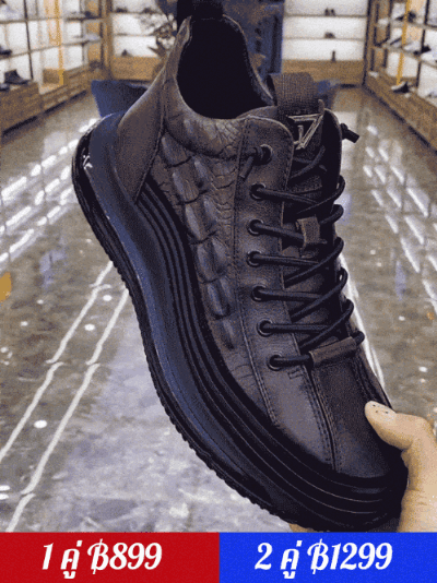 รองเท้าลายจระเข้พื้นหนาลำลองหรูหราของอิตาลี