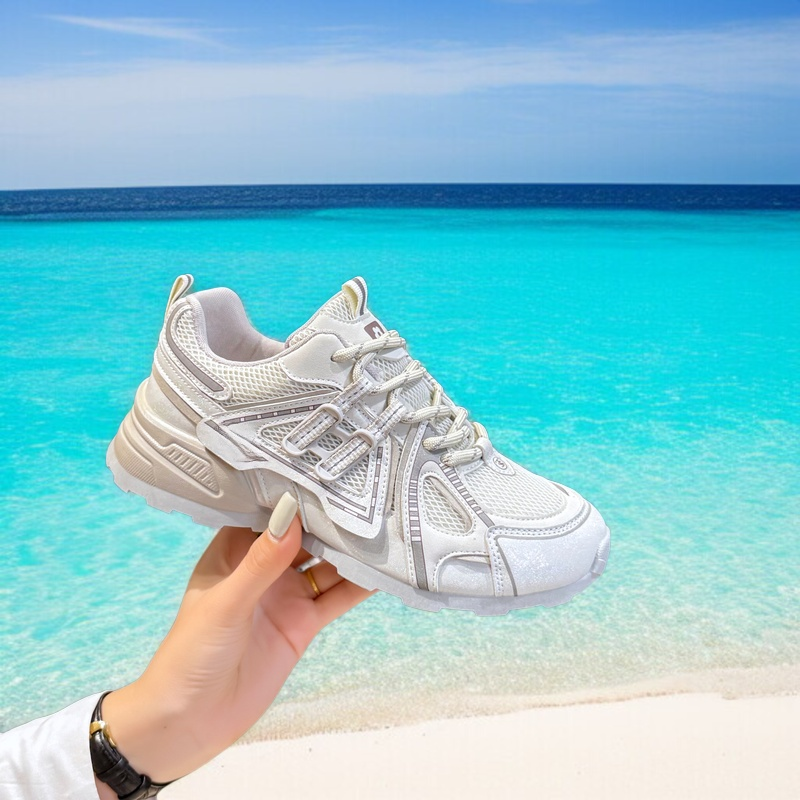 厚底メッシュ通気性フォレストガンプシューズ女性用2025年秋新作