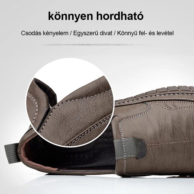 Bőr lágy talpú slip-on cipő