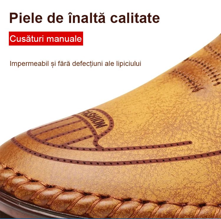 Cusut din piele lucrata manual Pantofi din piele casual respirabili