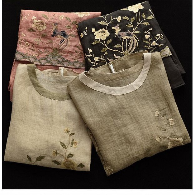 快適な着心地の綿麻レディースブラウス